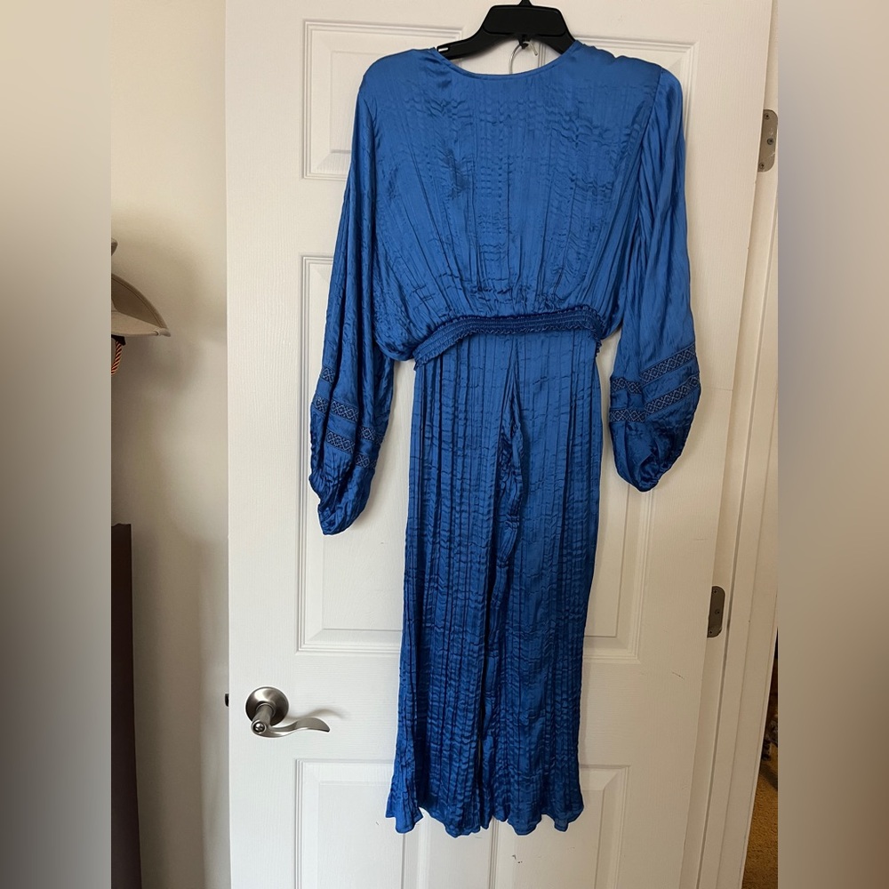 House of Harlow 1960 Blue Two Piece Set Open Back Crop Top & Flowy Pants Size S - Picture 9 of 11